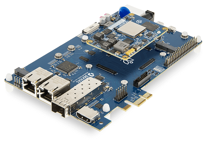 Image of an RCHD-PF single board computer and evaluation board manufactured by Conclusive Engineering