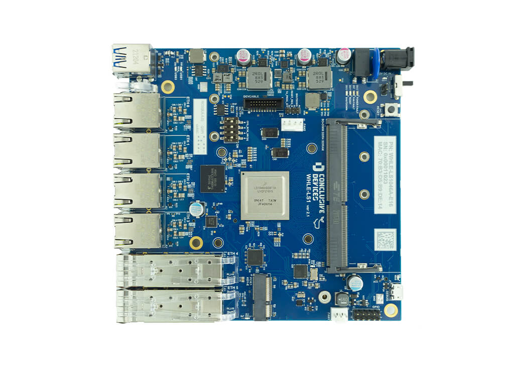 Top view of Whale-LS1 Single Board Computer